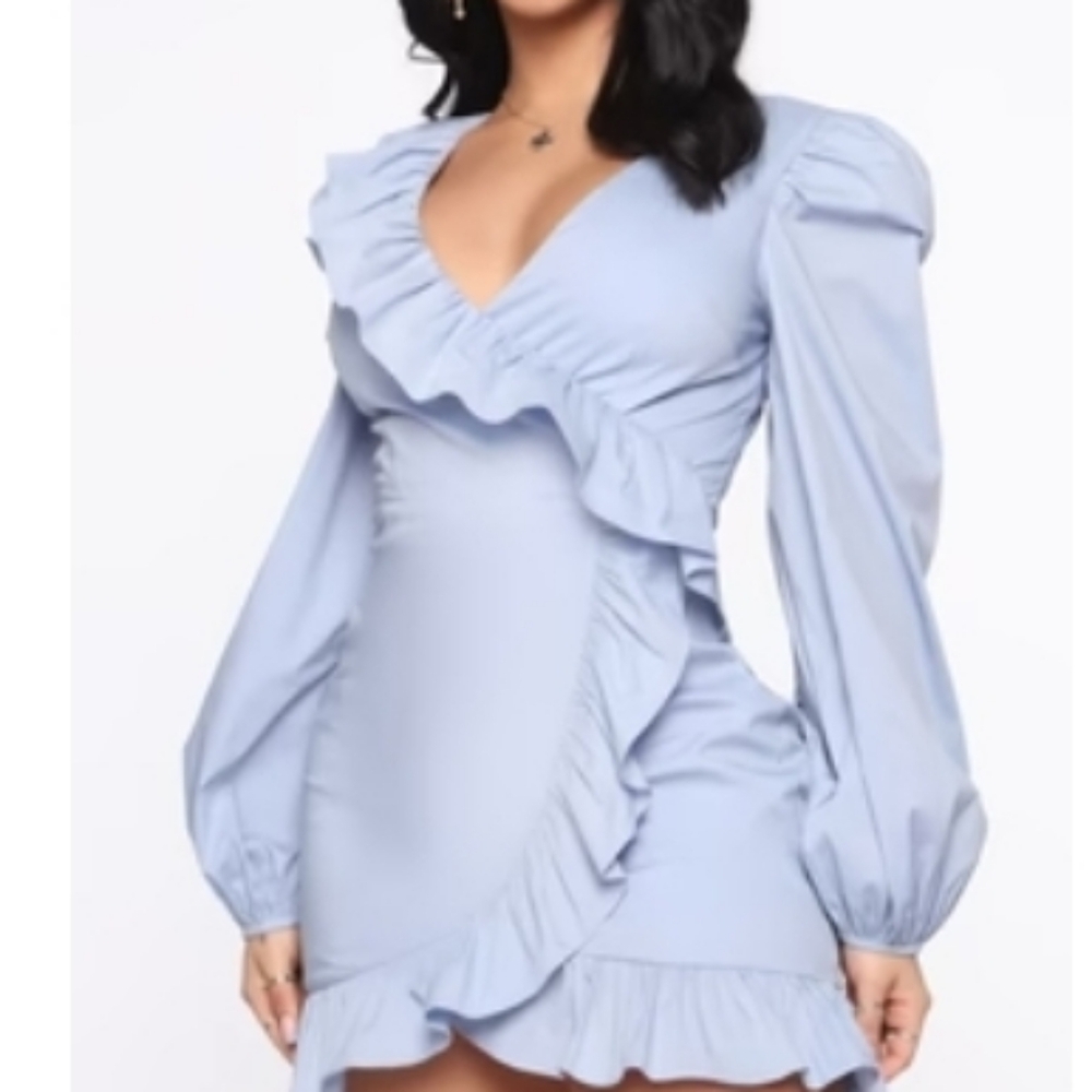 Blue ruffle dress